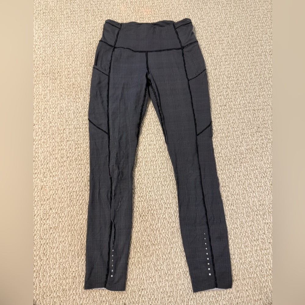 Lululemon Fast and Free 7/8 Tight- Teeny Check Print